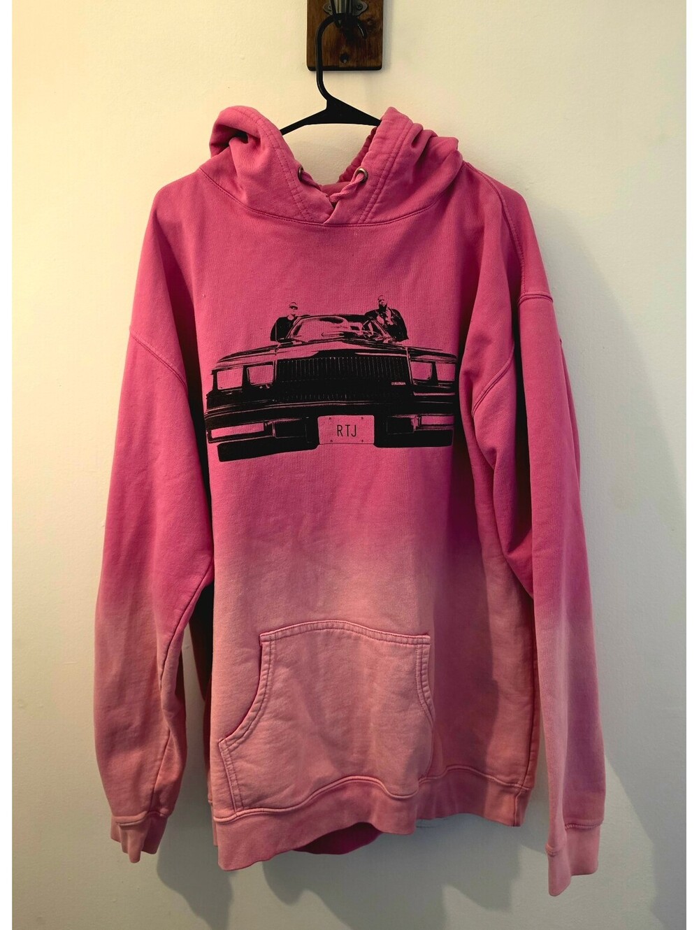 Run The Jewels Pink Ombre Hoodie with Car Graphic, Size 2XL
